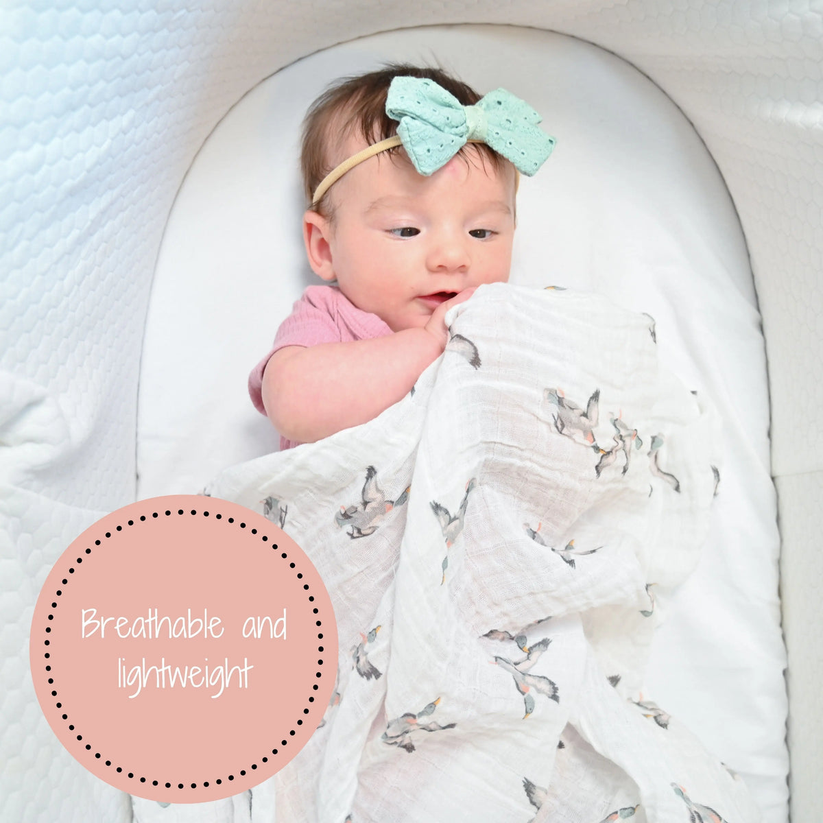 LollyBanks Mallard Duck Magic: 47" x 47" 100% Muslin Cotton Baby Swaddle Blankets - 