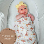 LollyBanks Monkey Around Baby Muslin Swaddle Blanket - 
