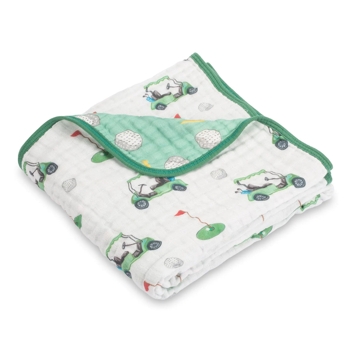 LollyBanks LollyBanks Muslin Baby Blanket, 100% Cotton Lightweight Baby Quilt, 47"x 47" and 6 Layers Newborn Blanket, (Golf Print) - 