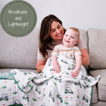 LollyBanks LollyBanks Muslin Baby Blanket, 100% Cotton Lightweight Baby Quilt, 47"x 47" and 6 Layers Newborn Blanket, (Golf Print) - 