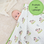 LollyBanks LollyBanks Muslin Baby Blanket, 100% Cotton Lightweight Baby Quilt, 47"x 47" and 6 Layers Newborn Blanket, (Cow Print) - 