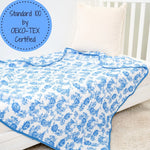 LollyBanks LollyBanks Muslin Baby Blanket, 100% Cotton Lightweight Baby Quilt, 47"x 47" and 6 Layers Newborn Blanket, (Blue Peony Print) - 