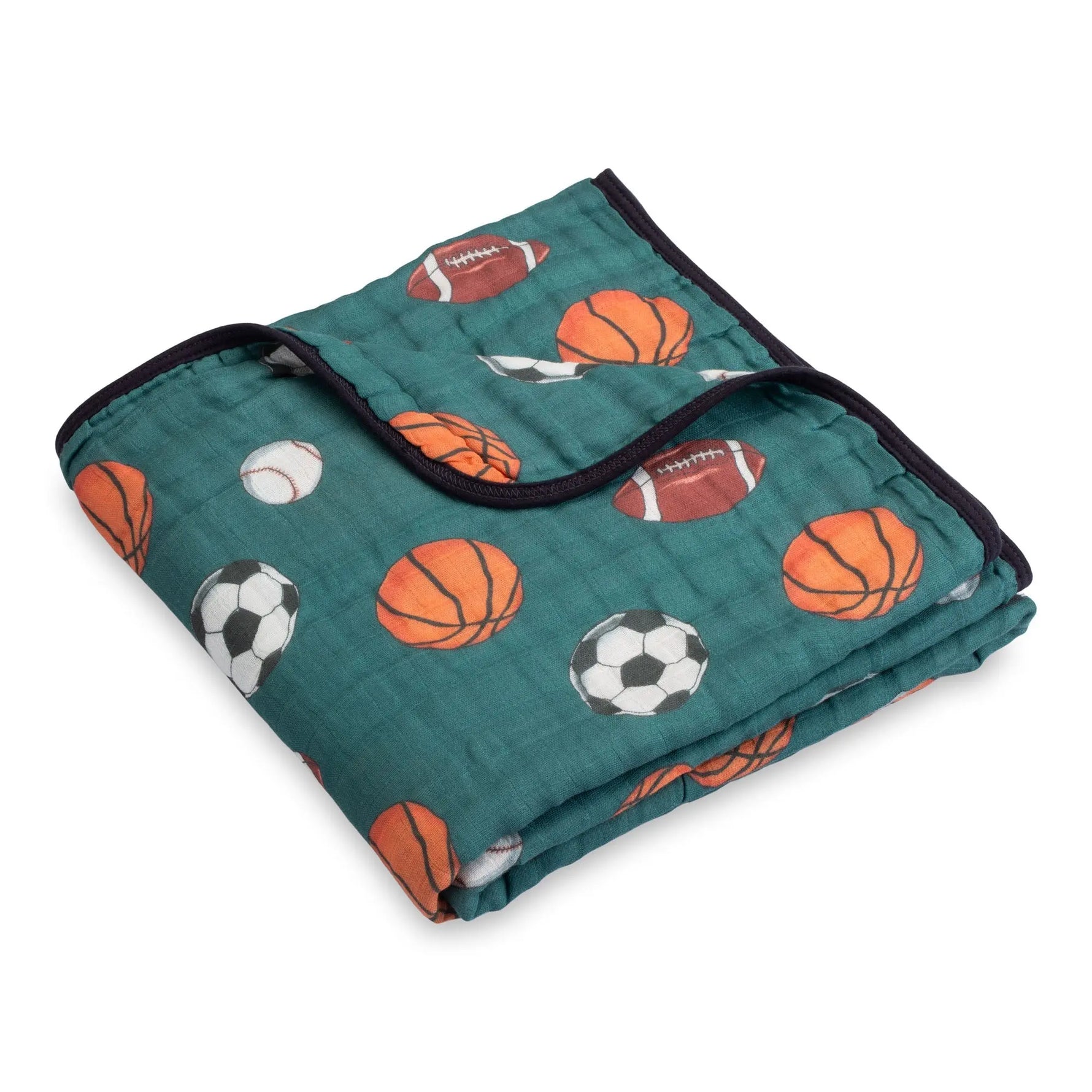 LollyBanks LollyBanks Muslin Baby Blanket, 100% Cotton Lightweight Baby Quilt, 47"x 47" and 6 Layers Newborn Blanket, (Sports Print) - 