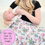 LollyBanks LollyBanks Muslin Swaddle Blankets, 100% Cotton Baby Blanket, 47"x 47" Newborn Swaddle Blanket, (Hummingbird Pattern) - 