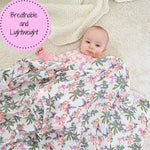 LollyBanks LollyBanks Muslin Swaddle Blankets, 100% Cotton Baby Blanket, 47"x 47" Newborn Swaddle Blanket, (Hummingbird Pattern) - 