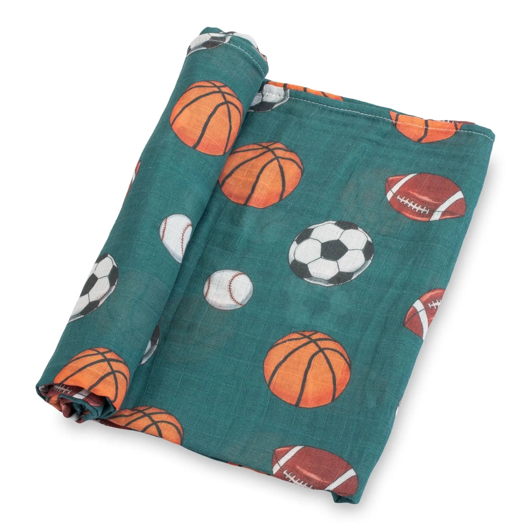 LollyBanks LollyBanks Muslin Swaddle Blankets, 100% Cotton Baby Blanket, 47"x 47" Newborn Swaddle Blanket, (Sports Theme) - 