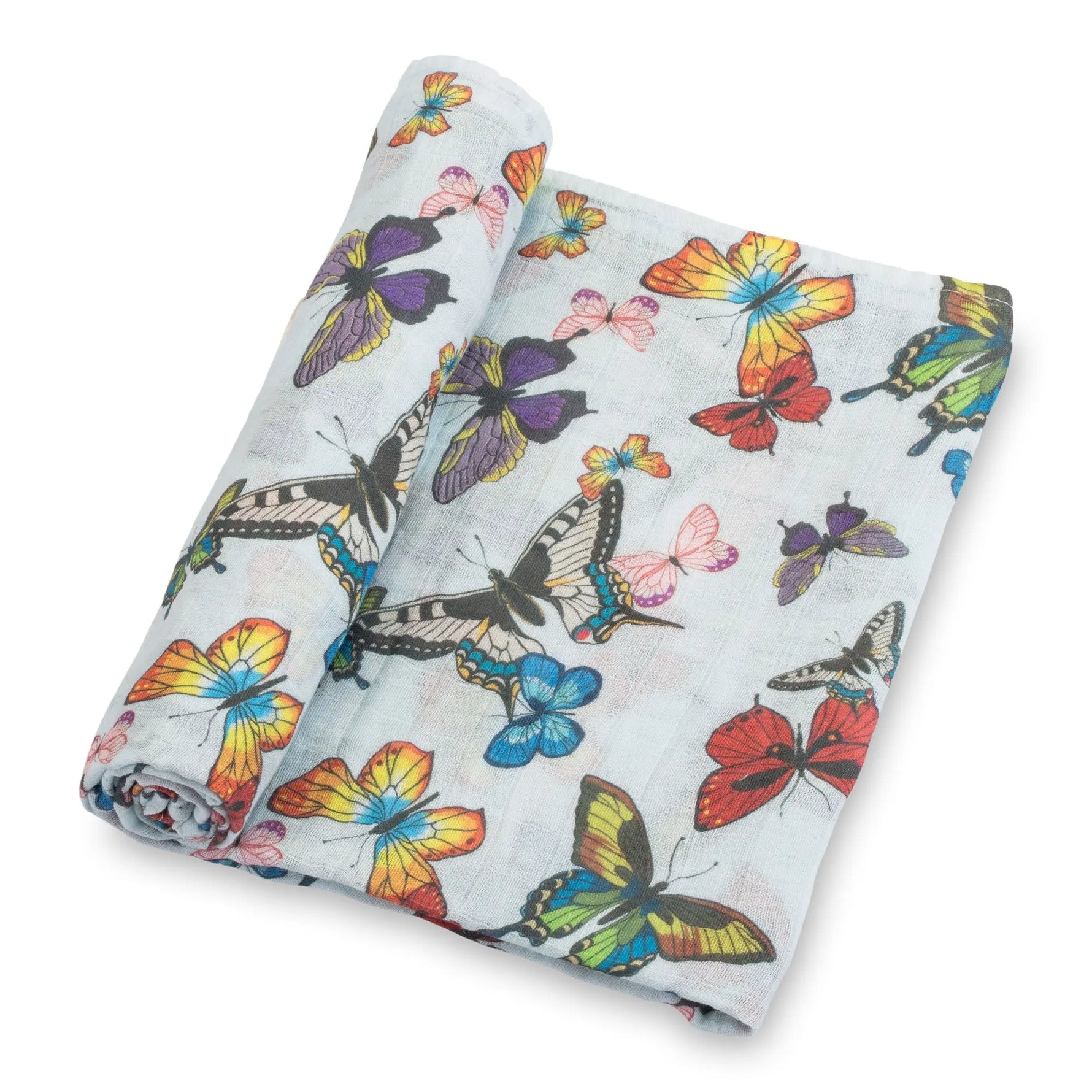 LollyBanks LollyBanks Muslin Swaddle Blankets, 100% Cotton Baby Blanket, 47"x 47" Newborn Swaddle Blanket, (Butterfly Print) - 