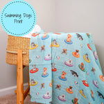 LollyBanks LollyBanks Muslin Swaddle Blankets, 100% Cotton Baby Blanket, 47"x 47" Newborn Swaddle Blanket, (Swimming Dogs) - 