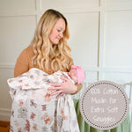 LollyBanks LollyBanks Muslin Swaddle Blankets, 100% Cotton Baby Blanket, 47"x 47" Newborn Swaddle Blanket, (Teddy Bear Print) - 