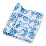 LollyBanks LollyBanks Muslin Swaddle Blankets, 100% Cotton Baby Blanket, 47"x 47" Newborn Swaddle Blanket, (Blue Peony Print) - 