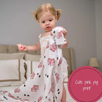 LollyBanks Oink Oink Farm Pig Baby Muslin Swaddle Blanket - 