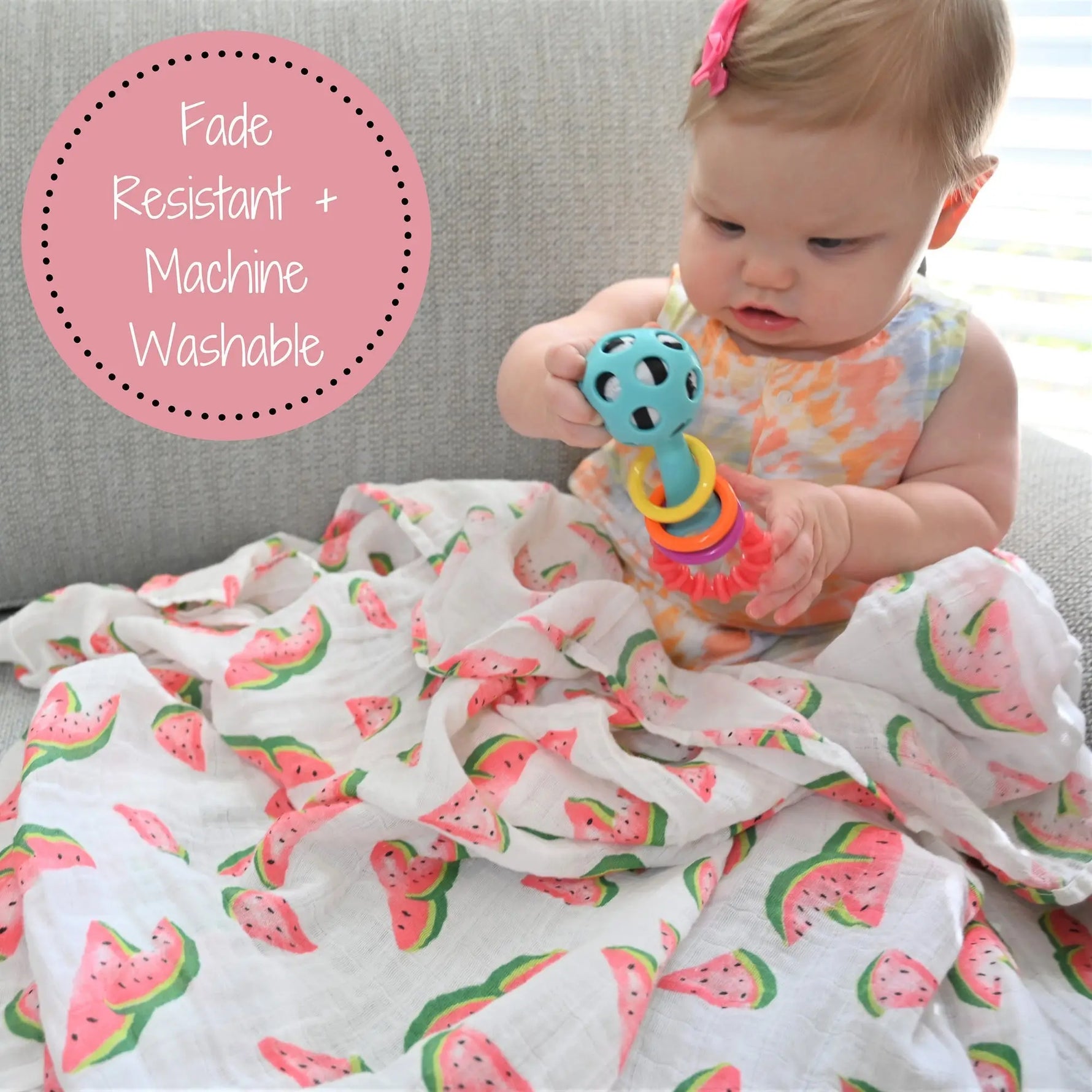 LollyBanks One In A Melon Baby Muslin Swaddle Blanket - 