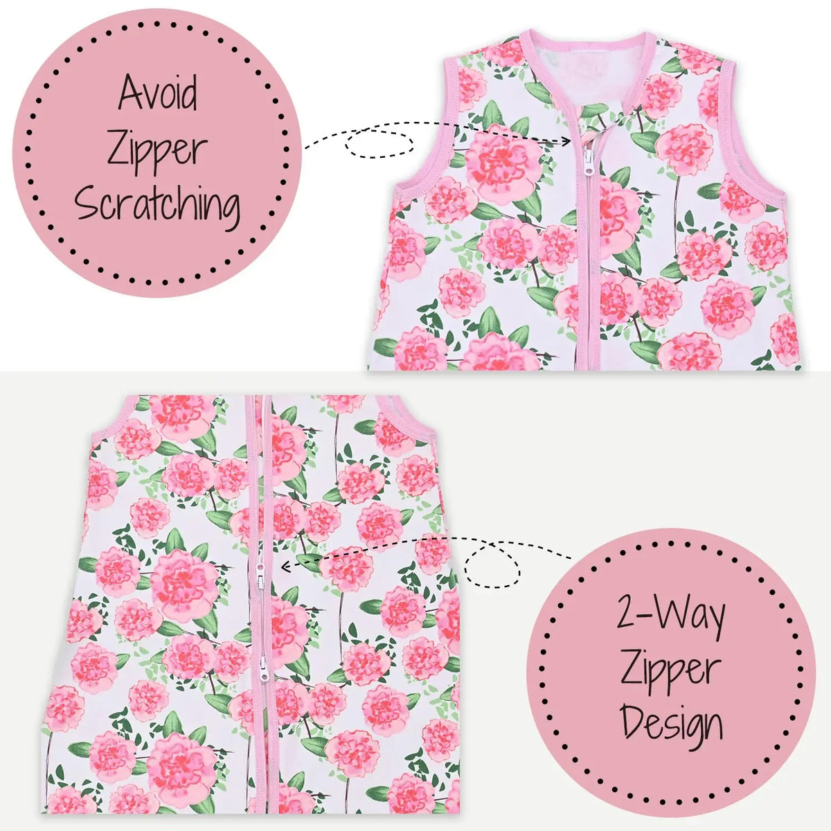 LollyBanks Live Life in Full Bloom Baby Sleep Sack, 100% Organic Cotton - 