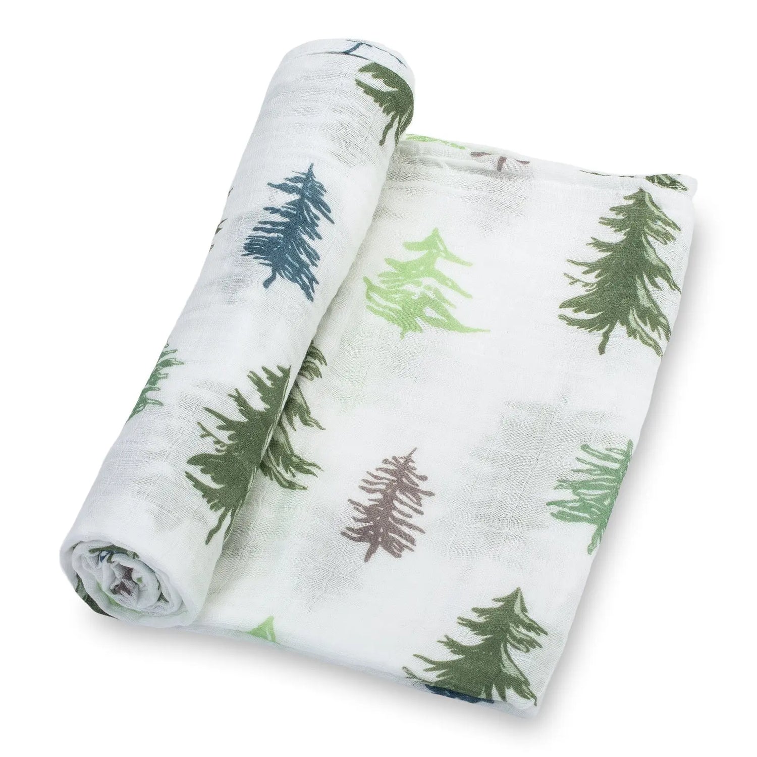 LollyBanks Pine Tree Baby Muslin Swaddle Blanket - 