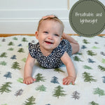 LollyBanks Pine Tree Baby Muslin Swaddle Blanket - 