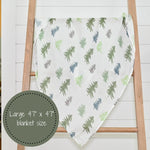 LollyBanks Pine Tree Baby Muslin Swaddle Blanket - 