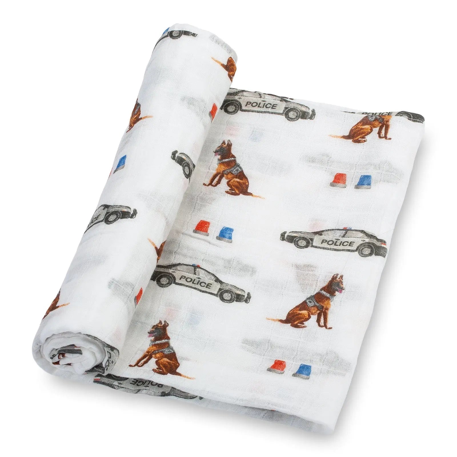 LollyBanks Policeman Baby Muslin Swaddle Blanket - 