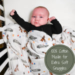 LollyBanks Policeman Baby Muslin Swaddle Blanket - 