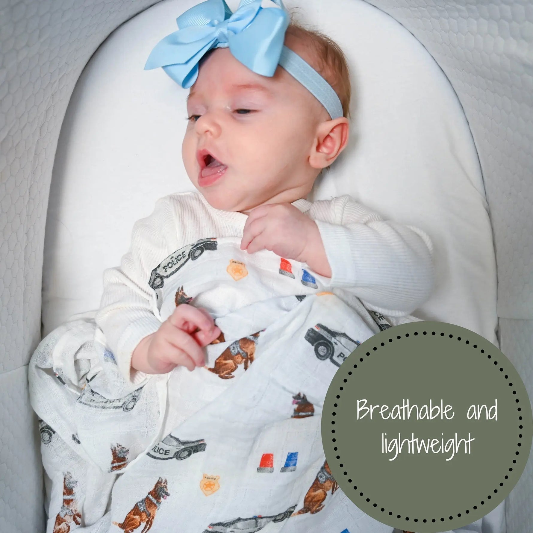 LollyBanks Policeman Baby Muslin Swaddle Blanket - 