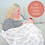 LollyBanks Somewhere Over The Rainbow Baby Muslin Swaddle Blanket - 