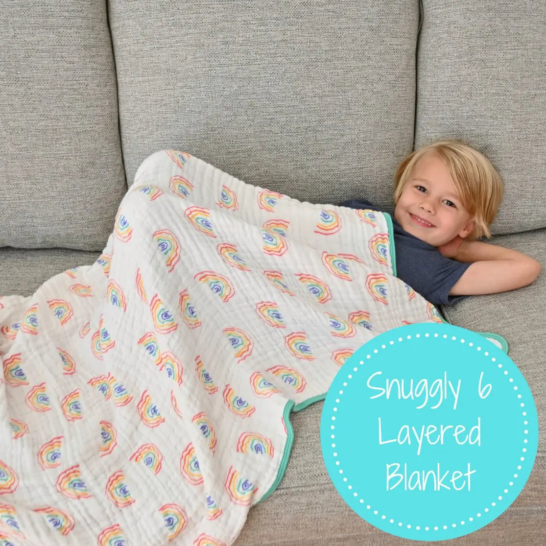 LollyBanks Somewhere Over The Rainbow Muslin Quilt - 