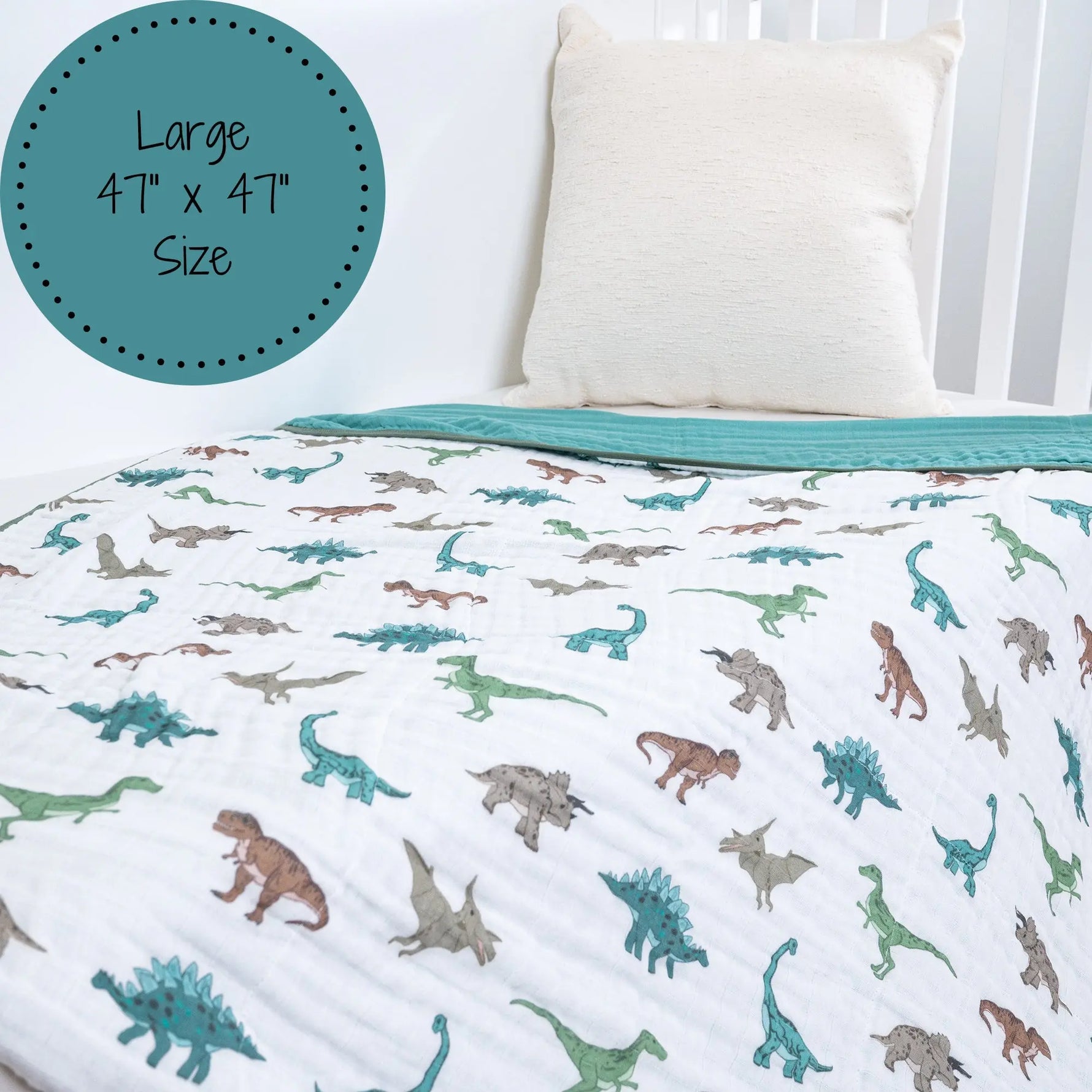 LollyBanks Have A T - rexcellent Day Muslin Baby Blanket - 