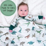 LollyBanks Have A T - rexcellent Day Muslin Baby Blanket - 