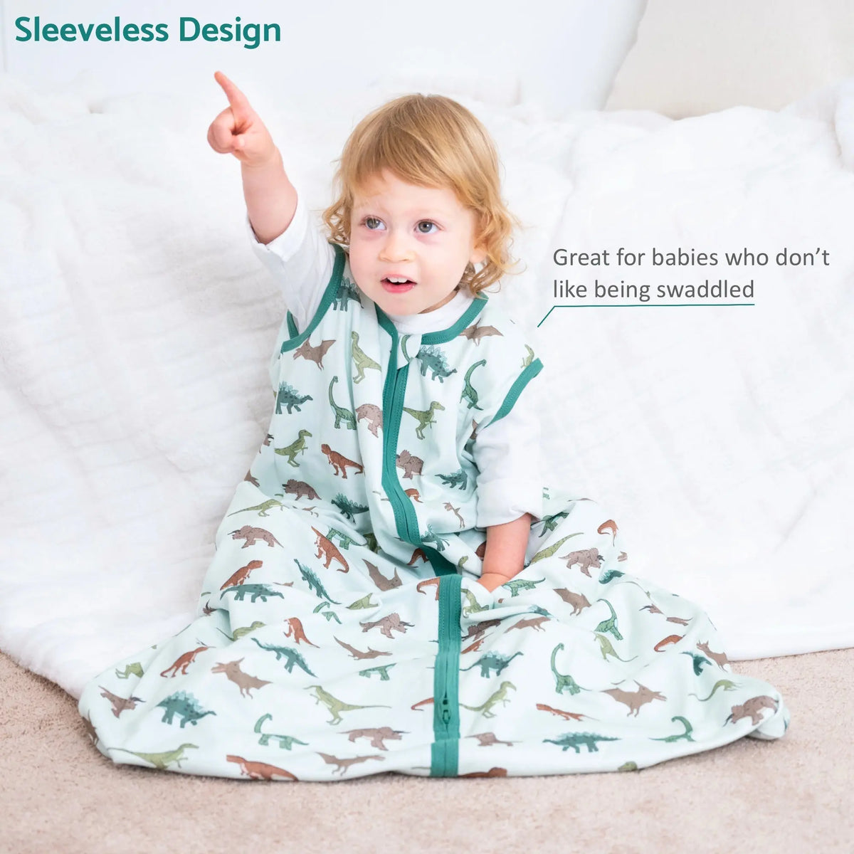 LollyBanks Have A T - rexcellent Day Baby Sleep Sack, 100% Organic Cotton - 