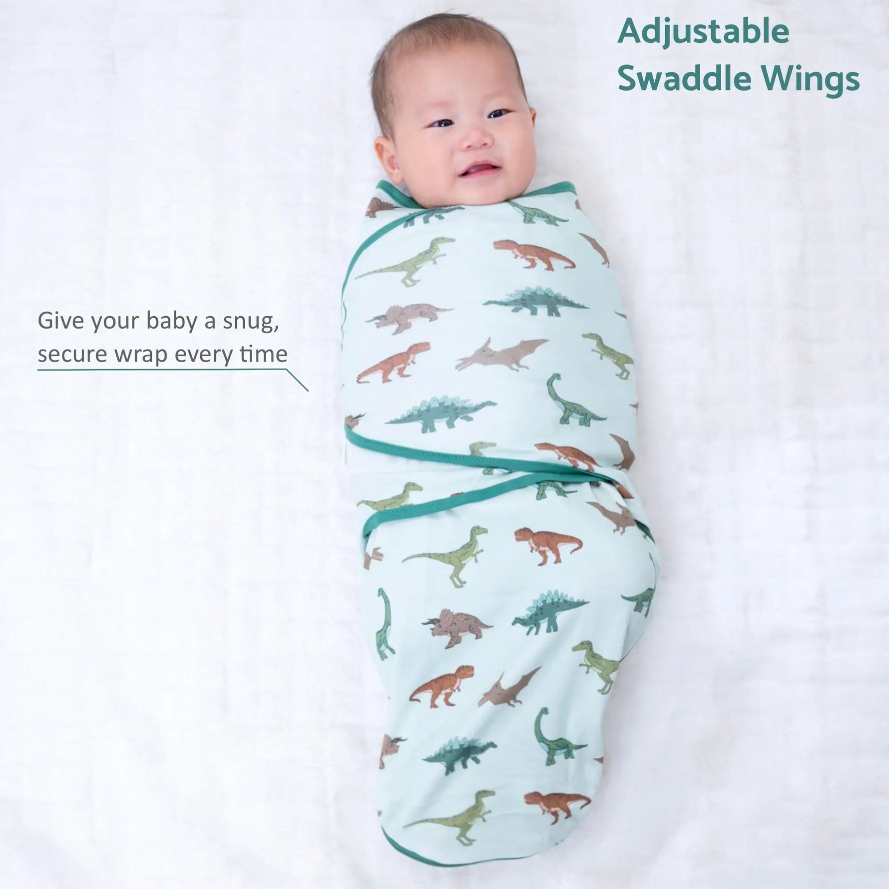 LollyBanks Have A T - rexcellent Day Baby Sleep Swaddle 100% Organic Cotton - 