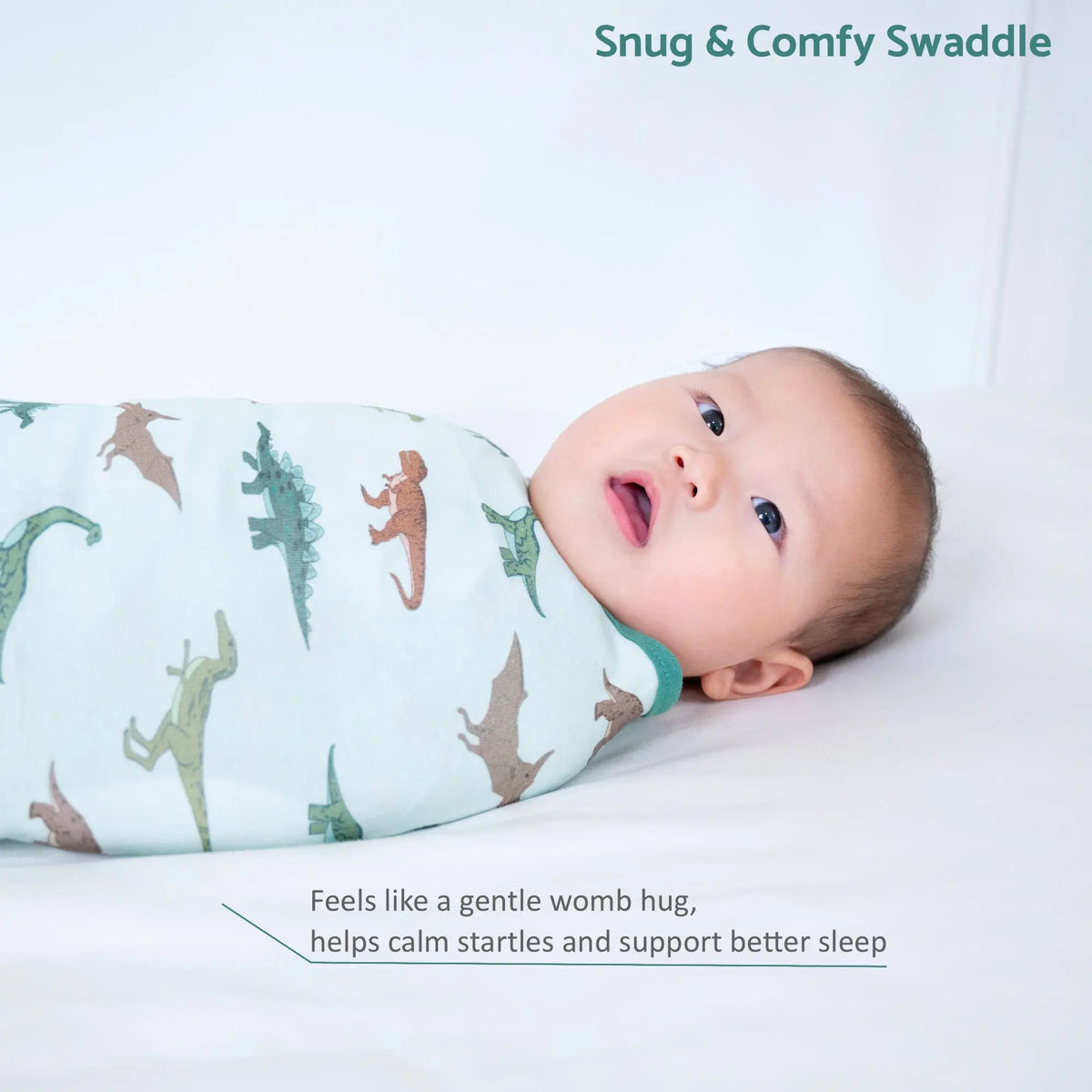 LollyBanks Have A T - rexcellent Day Baby Sleep Swaddle 100% Organic Cotton - 