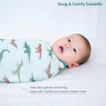 LollyBanks Have A T - rexcellent Day Baby Sleep Swaddle 100% Organic Cotton - 