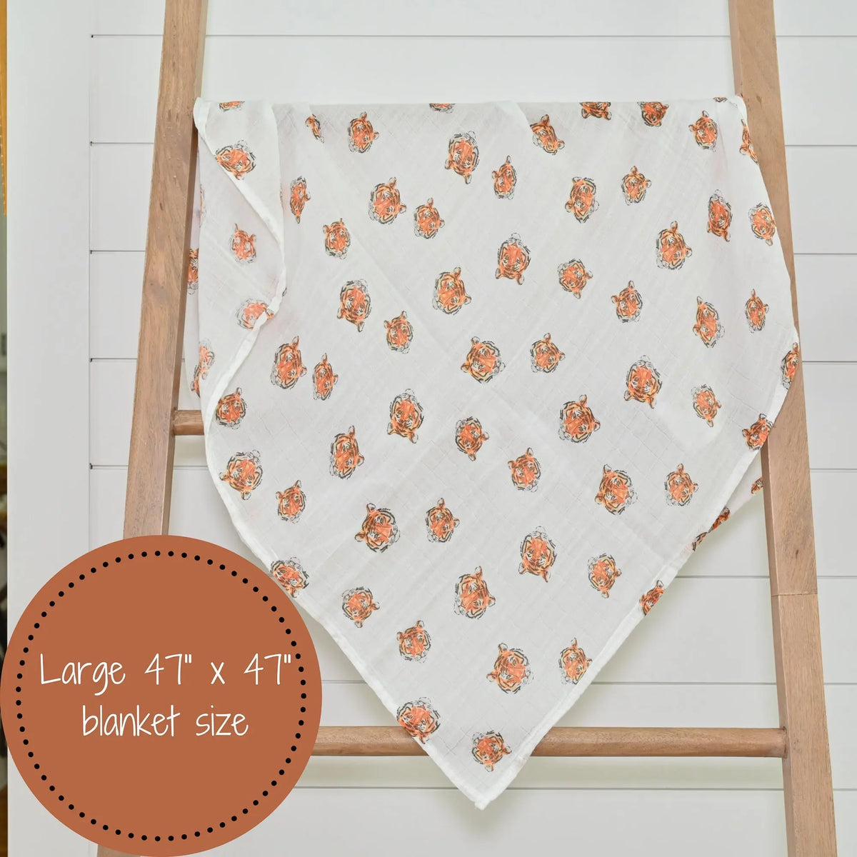 LollyBanks Tiger Baby Muslin Swaddle Blanket - 