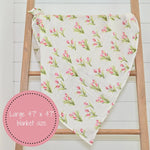 LollyBanks Tulip Garden Baby Muslin Swaddle Blanket - 
