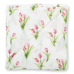 LollyBanks Tulip Garden Baby Muslin Swaddle Blanket - 