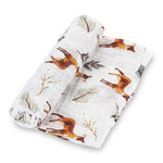 LollyBanks Deer Swaddle Baby Muslin Swaddle Blanket - 