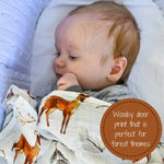 LollyBanks Deer Swaddle Baby Muslin Swaddle Blanket - 