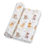 LollyBanks Woof Woof Baby Muslin Swaddle Blanket - 