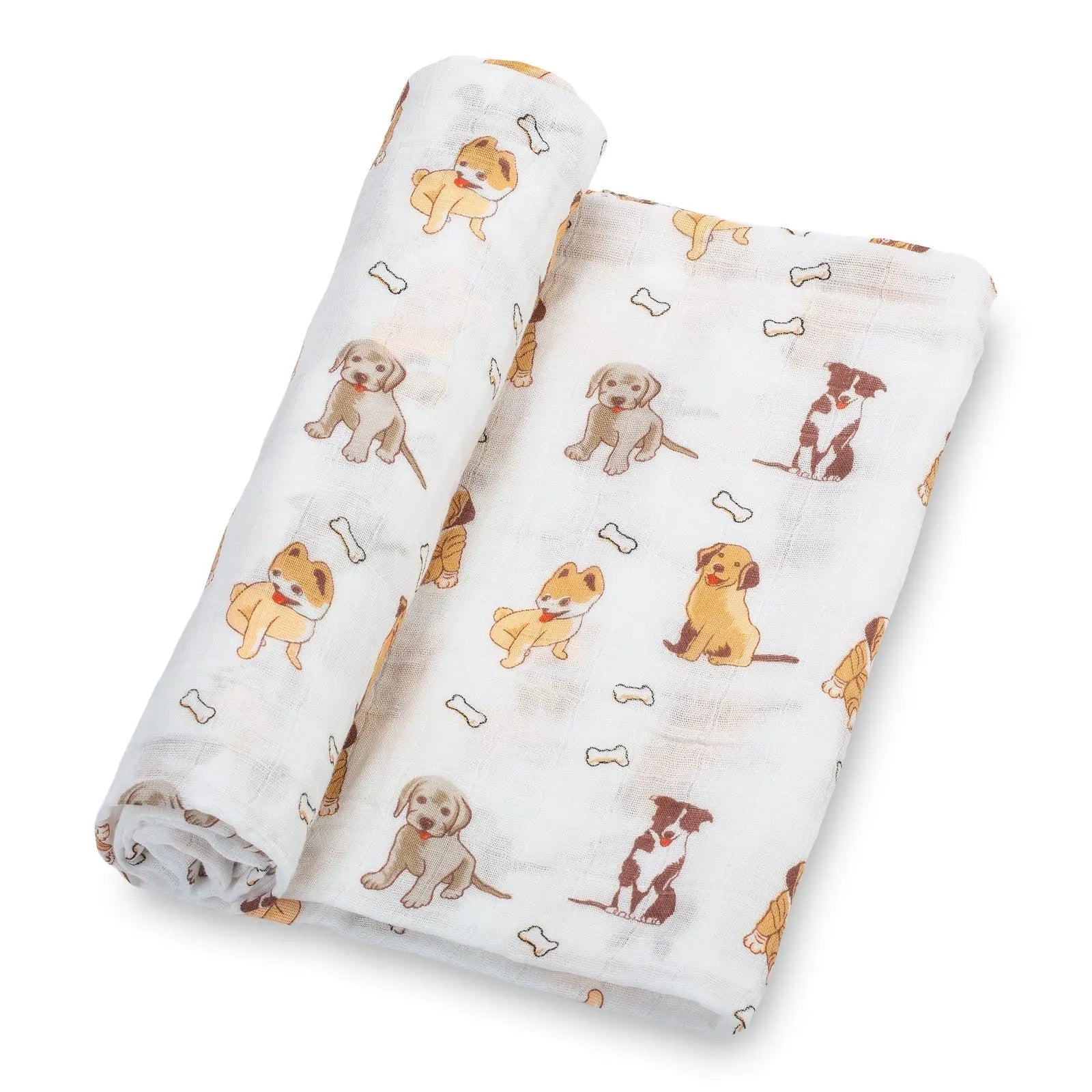 LollyBanks Woof Woof Baby Muslin Swaddle Blanket - 