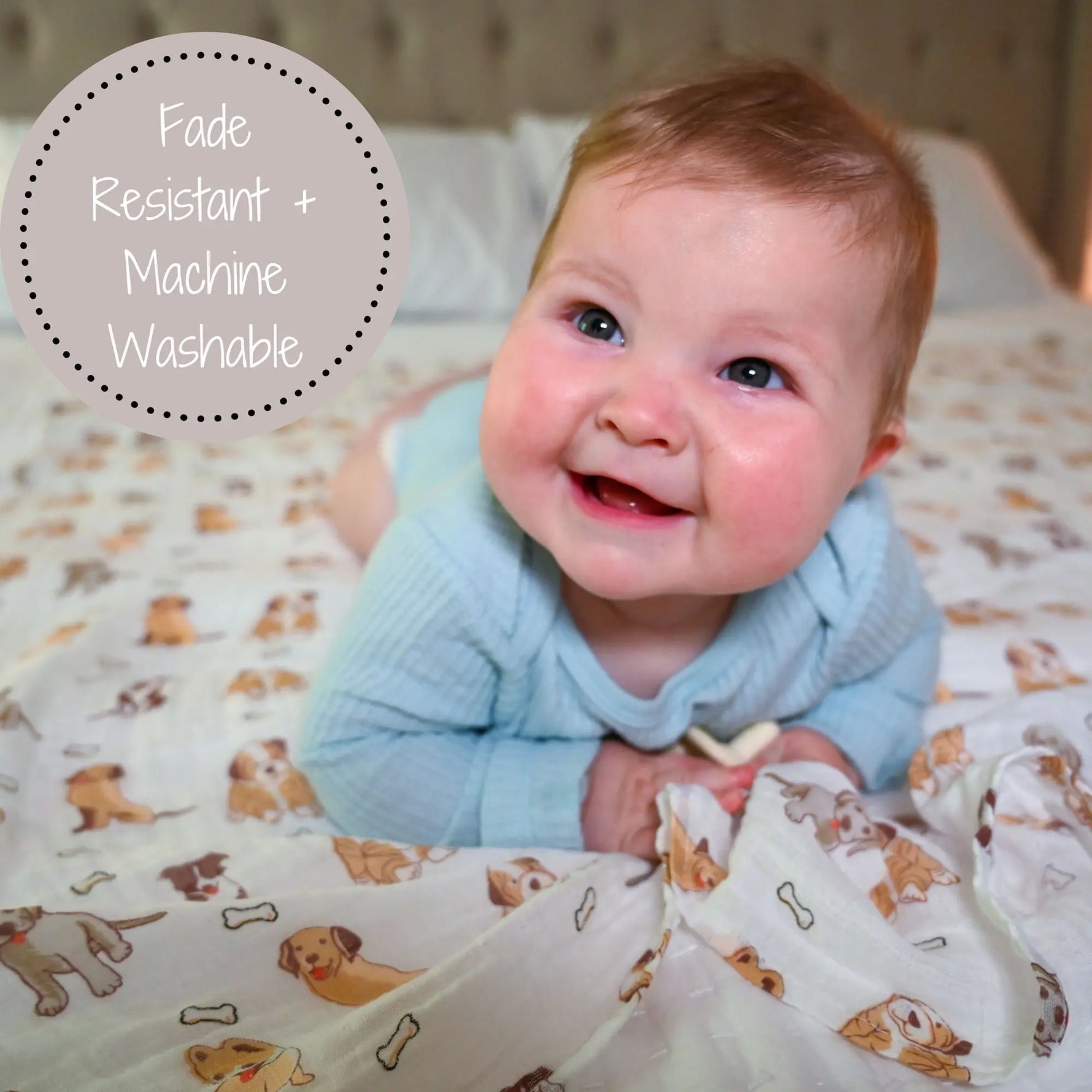 LollyBanks Woof Woof Baby Muslin Swaddle Blanket - 