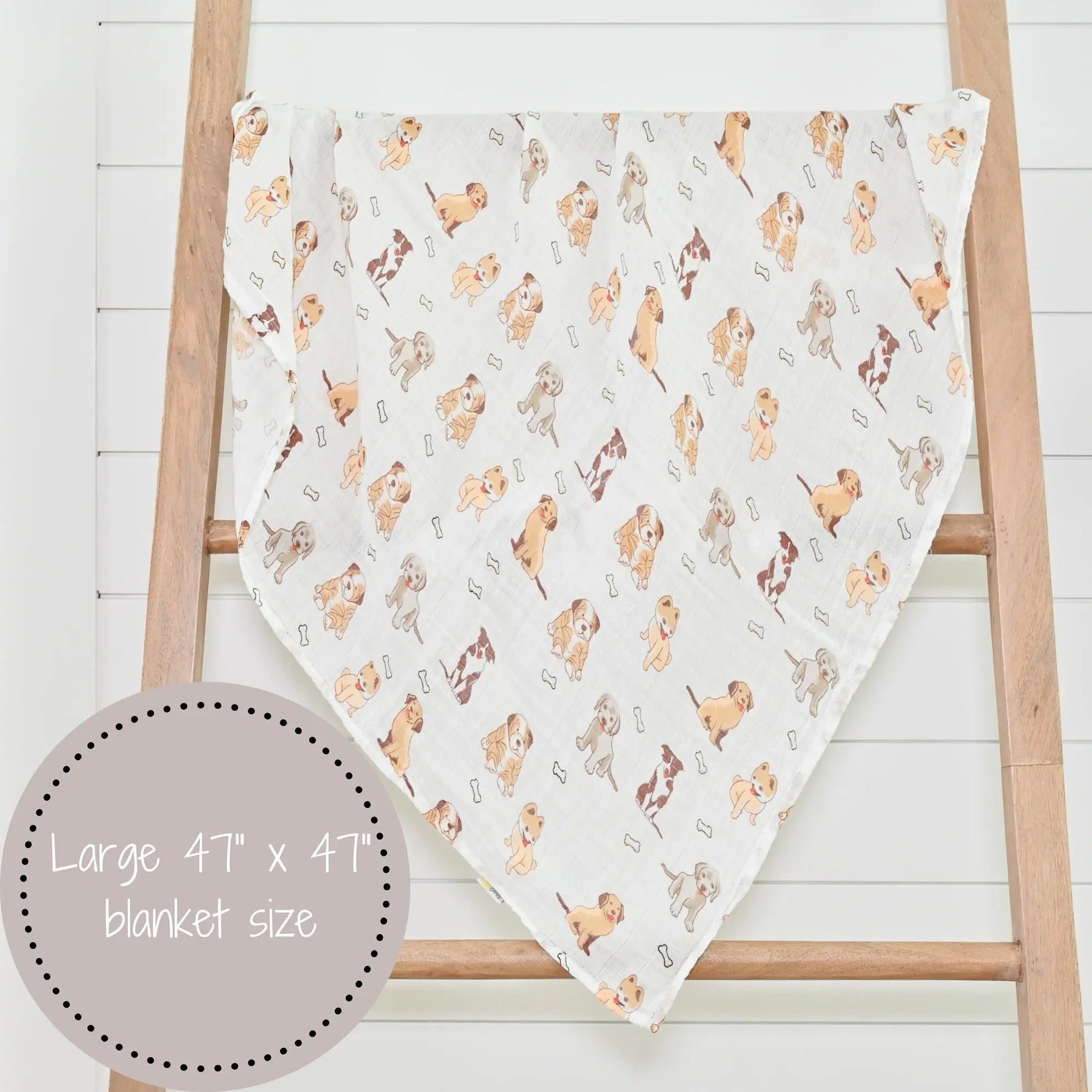 LollyBanks Woof Woof Baby Muslin Swaddle Blanket - 