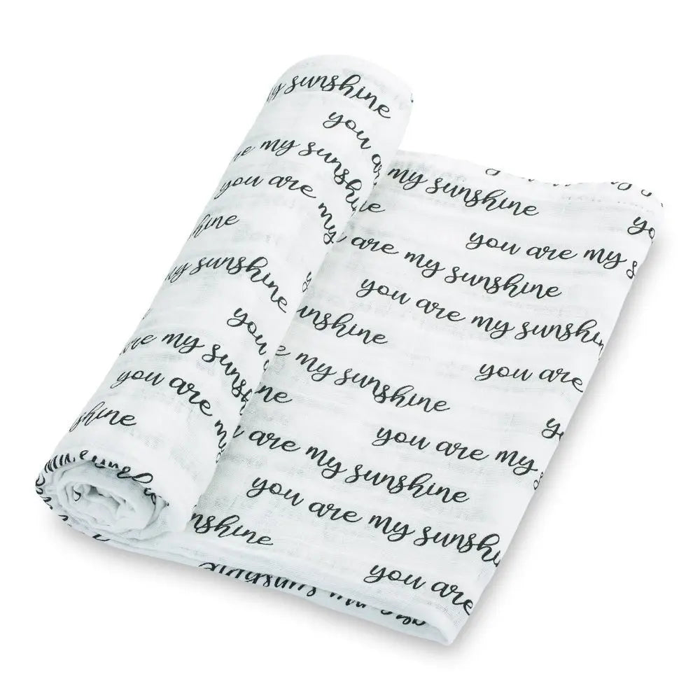 LollyBanks You Are My Sunshine Baby Muslin Swaddle Blanket - 