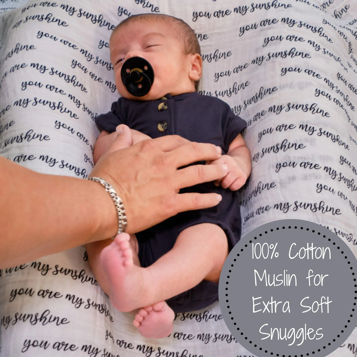 LollyBanks You Are My Sunshine Baby Muslin Swaddle Blanket - 