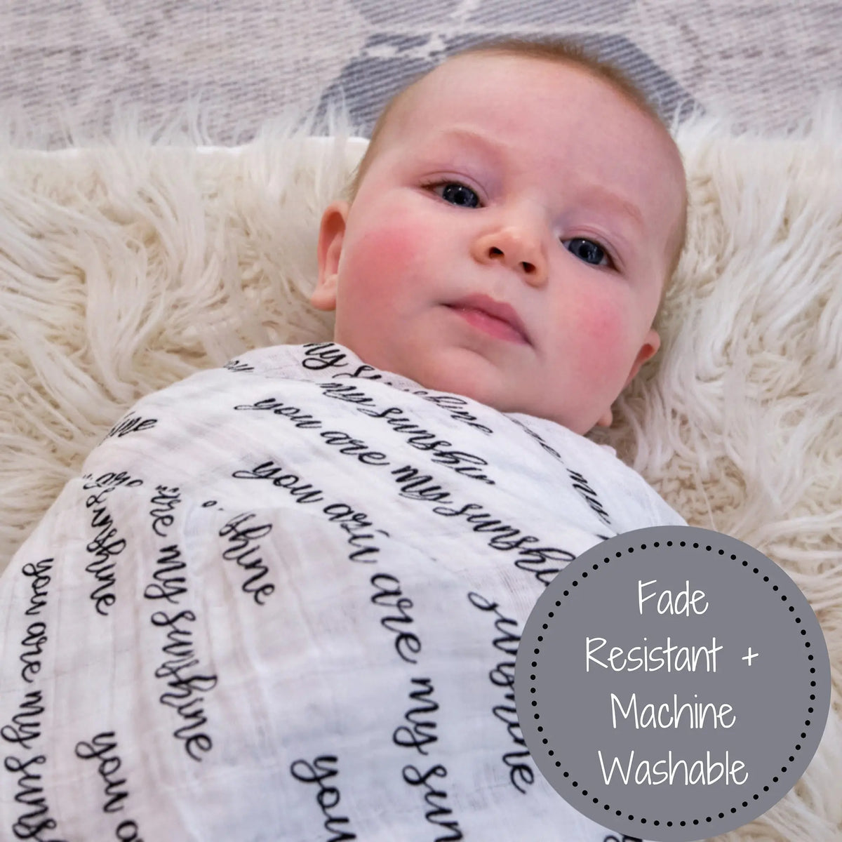 LollyBanks You Are My Sunshine Baby Muslin Swaddle Blanket - 
