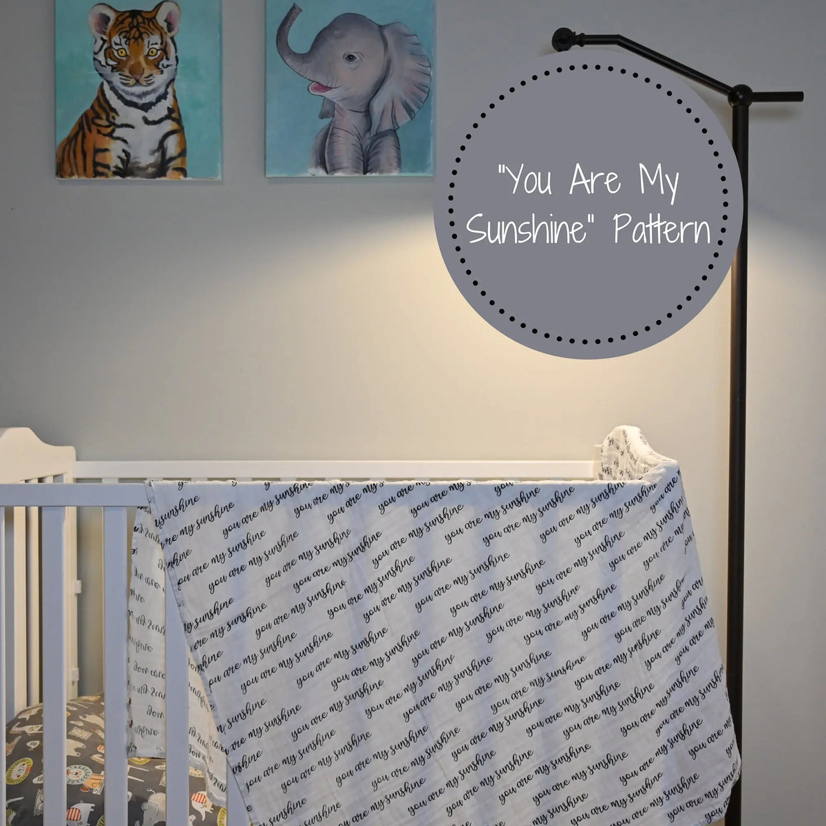 LollyBanks You Are My Sunshine Baby Muslin Swaddle Blanket - 