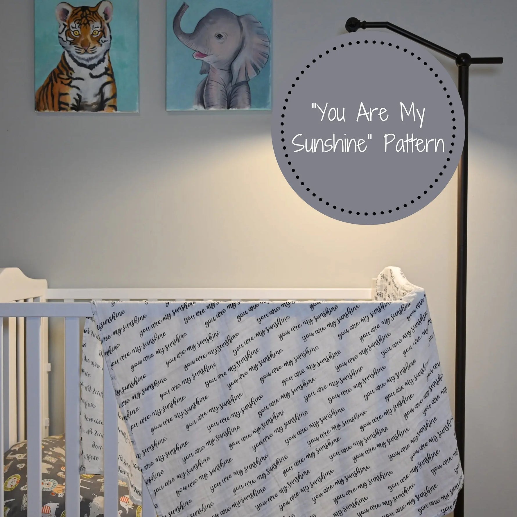 LollyBanks You Are My Sunshine Baby Muslin Swaddle Blanket - 