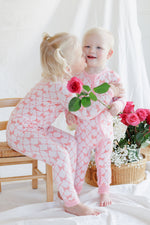 Bamboo Zipper One Piece Pajama - Beautiful Bows by LollyBanks