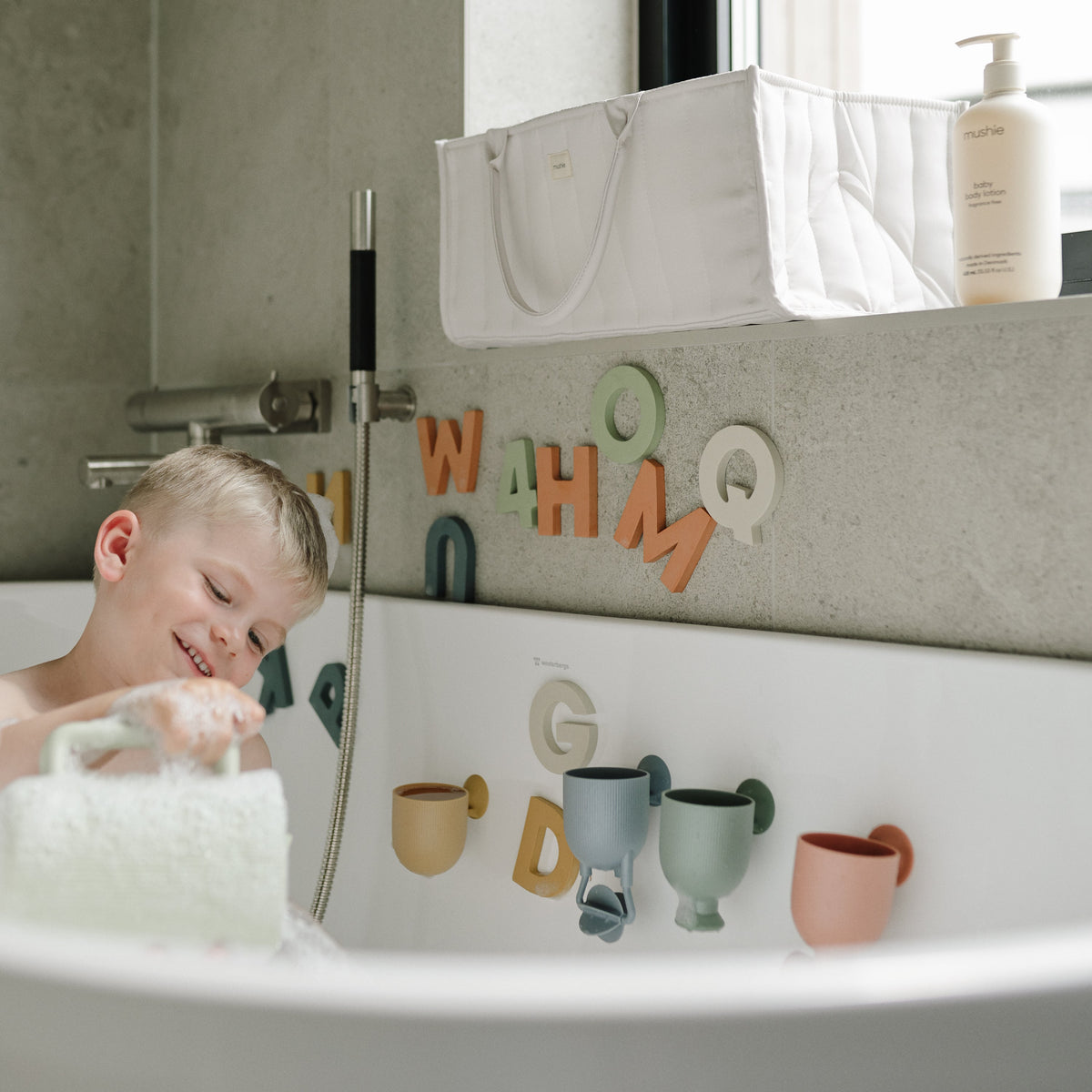 Letters & Numbers Bath Play Set by Mushie at Everetts Place