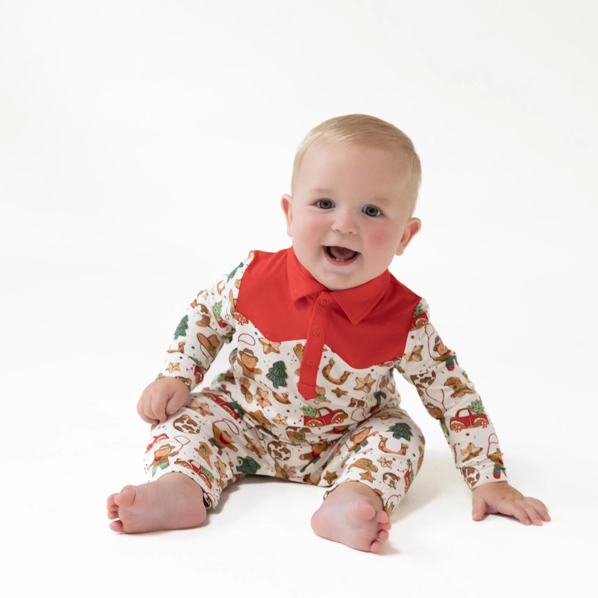Long Sleeve Cowboy Romper Angel Dear Everetts Place Boutique