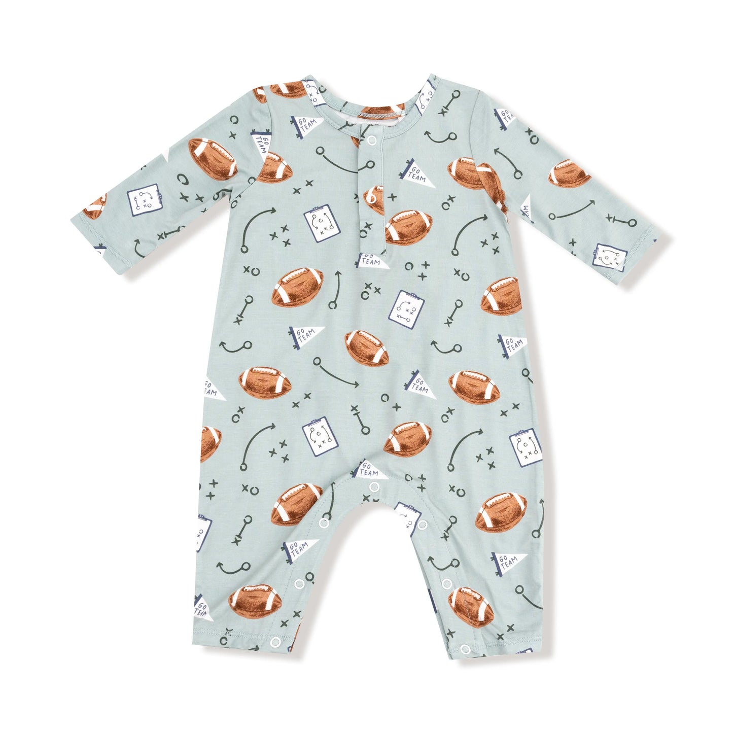 Long Sleeve Henley Romper for Baby in Soft Viscose from Bamboo Angel Dear Everetts Place: Online Boutique