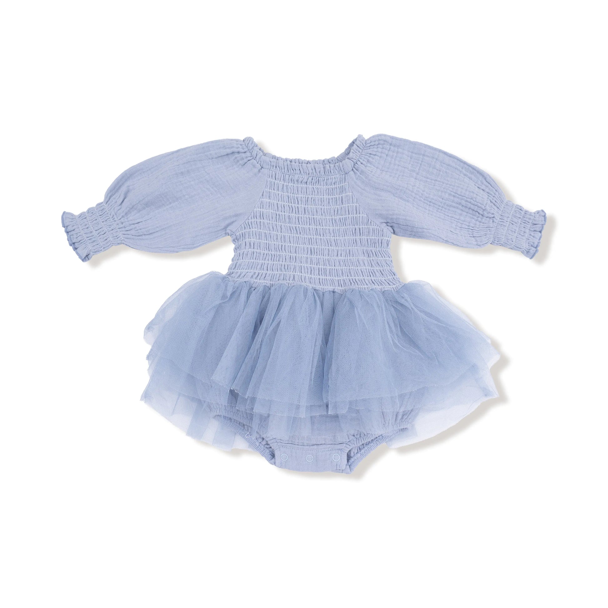 Long Sleeve Smocked Bubble With Tutu Romper For Baby Angel Dear Everetts Place: Online Boutique